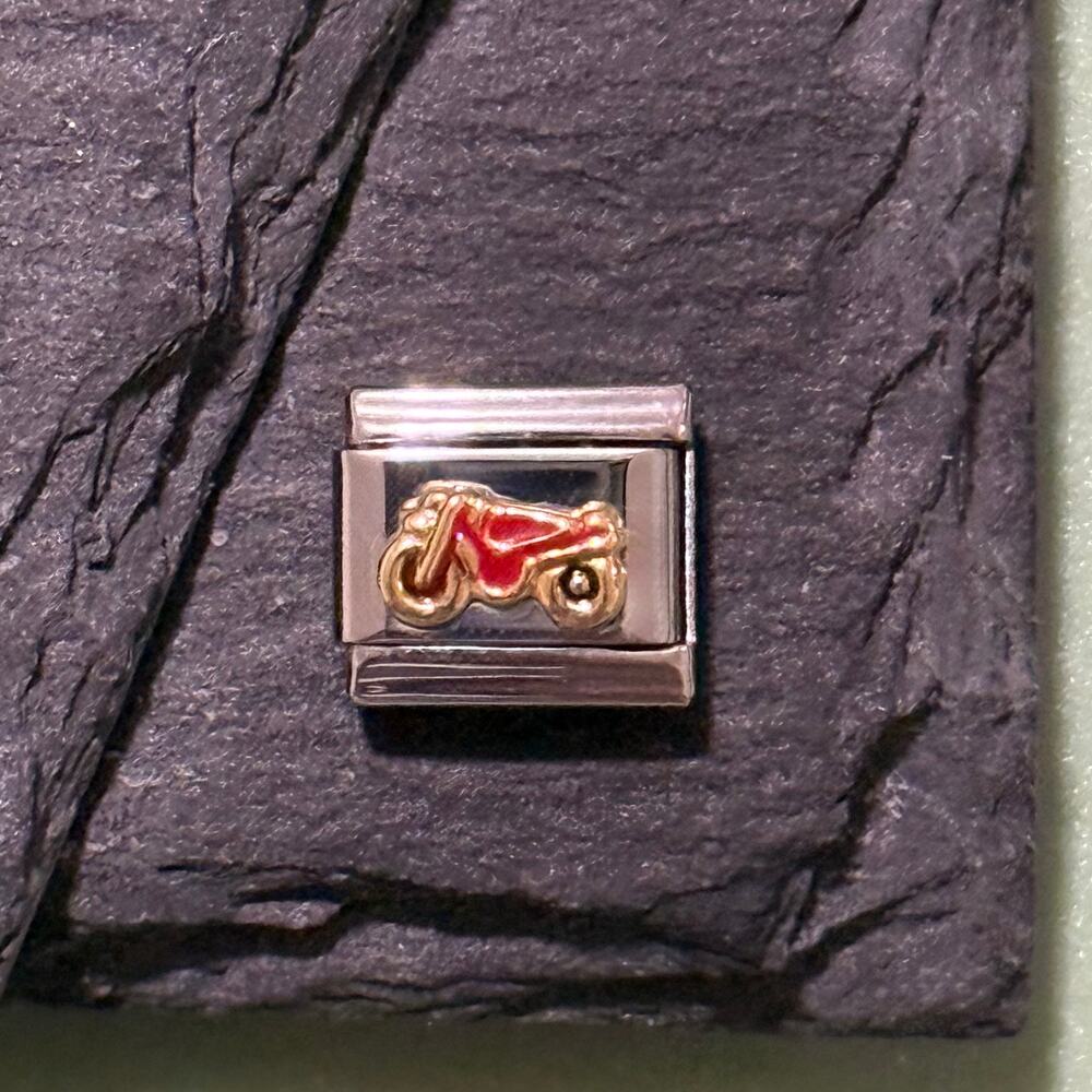 Motorcycle Italian Charm Bracelet Link